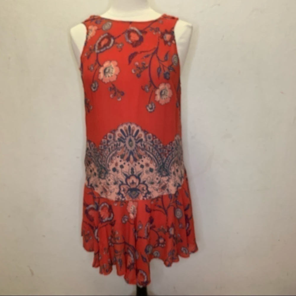 Free People Dobby Dot Voile Dress in Vintage Red in Size XS - Picture 6 of 11